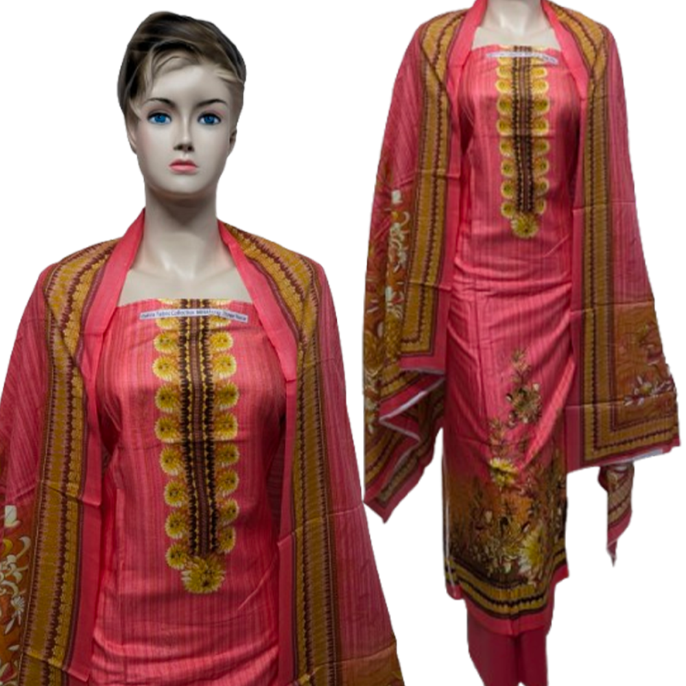 Pakeeza Mira Three Piece Set Women And Girls With Kameez Salwar Orna - Digital Print